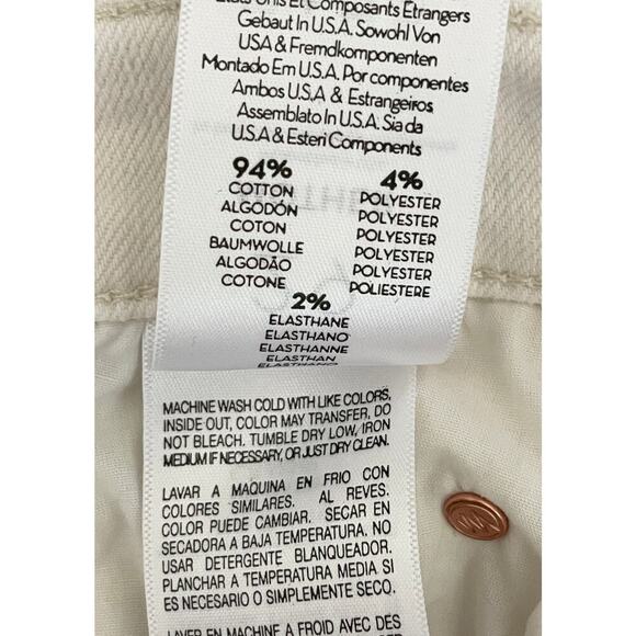 Mother The Rascal Crop Fray Cream Puff White Size 29 Raw Hem Casual Trendy - Picture 15 of 15